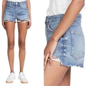 Rag & bone Maya high rise distressed shorts in Urth